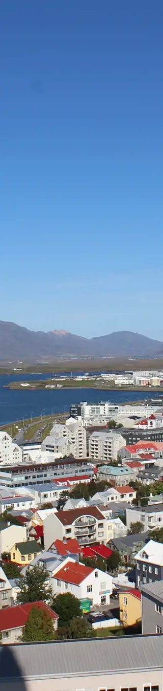 Von der Hallgrimskirja auf Reykjavik runter schauen